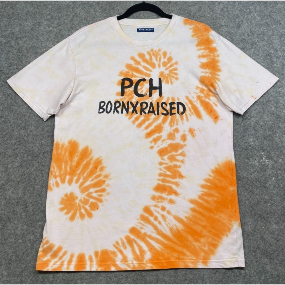 Born X Raised PCH Tie Dye T Shirt Orange Medium